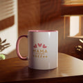Mama Needs Coffee 11oz Two-Tone Coffee Mug — Cute Heart Design, Gift for New Moms & Mother's Day